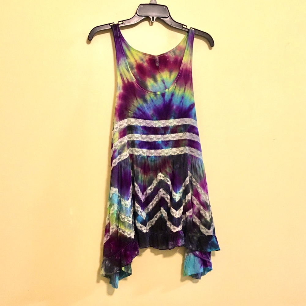 Hand tie dyed Free People dress XS